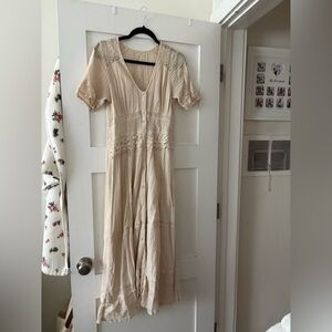 Cream Lace Maxi Dress